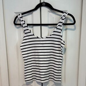 Navy & White Striped Tank